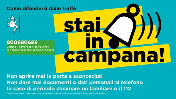 Stai in campana, Alt alle truffe agli anziani